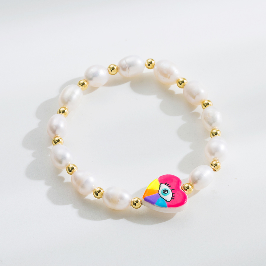 Retro Devilu0027S Eye rope Copper Woven Belt Pearl Bracelets 1 Piece