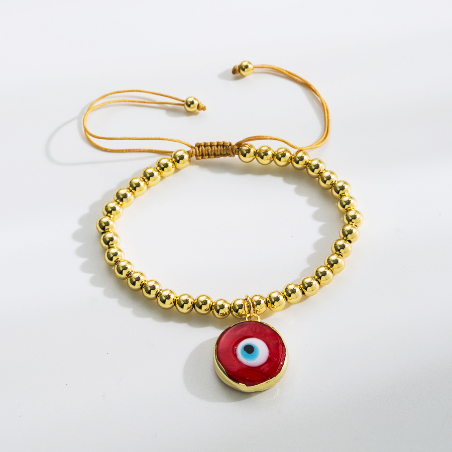 Retro Devilu0027S Eye rope Copper Woven Belt Pearl Bracelets 1 Piece
