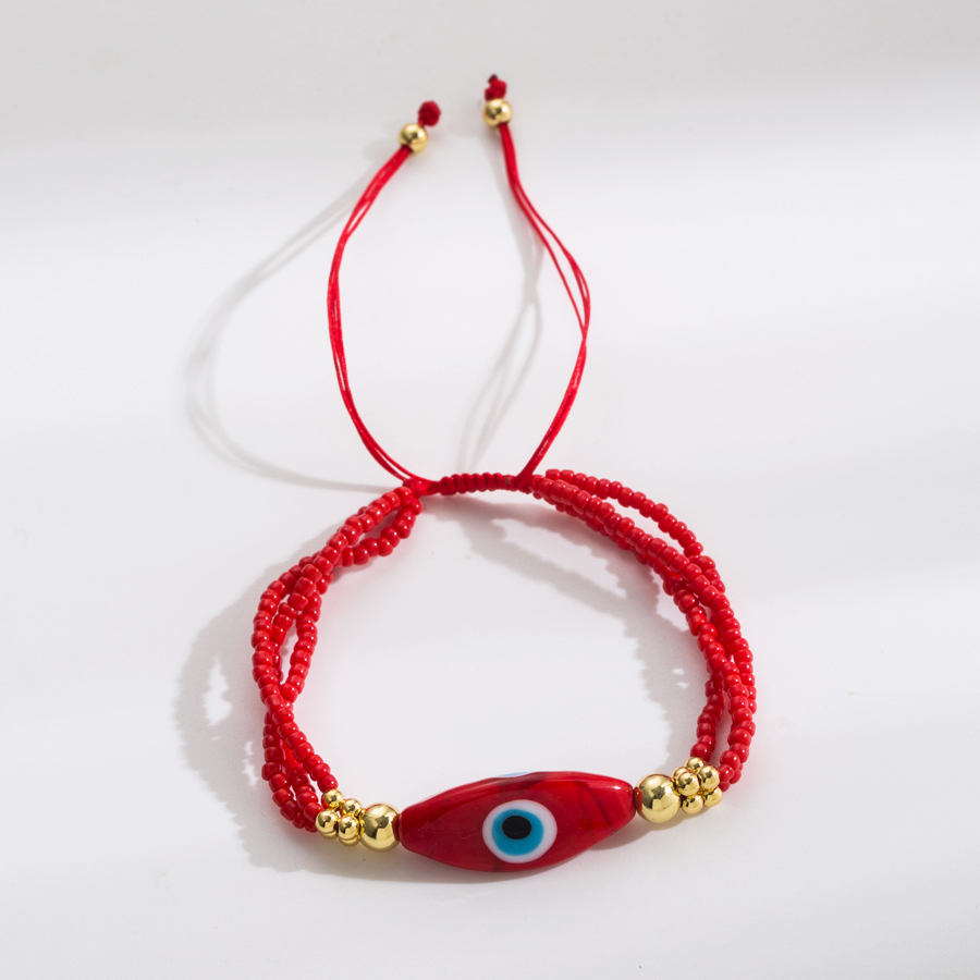 Retro Devilu0027S Eye rope Copper Woven Belt Pearl Bracelets 1 Piece