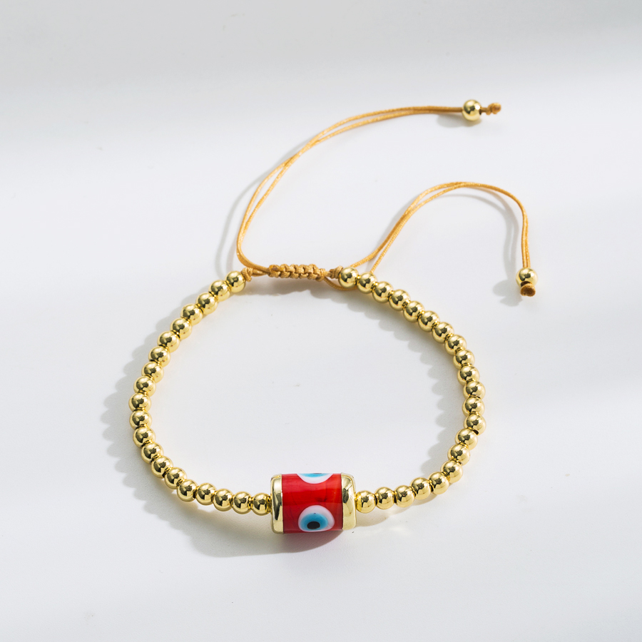 Retro Devilu0027S Eye rope Copper Woven Belt Pearl Bracelets 1 Piece