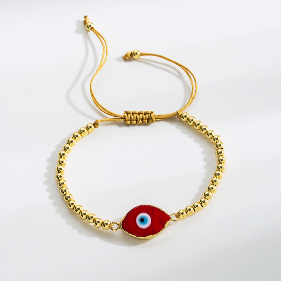 Retro Devilu0027S Eye rope Copper Woven Belt Pearl Bracelets 1 Piece