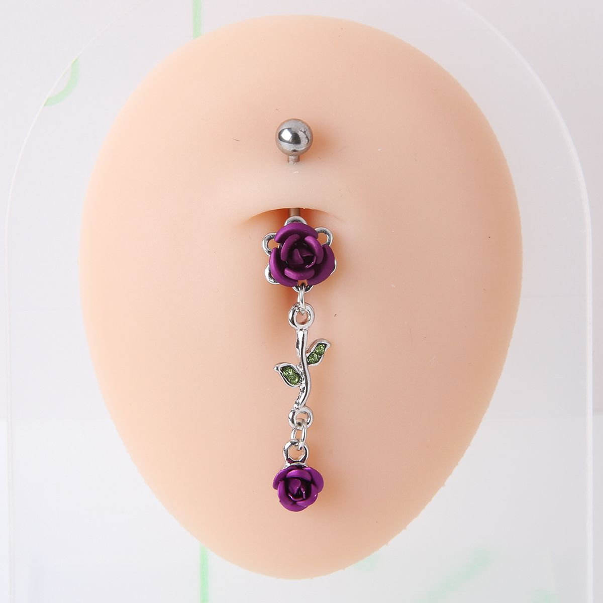 Simple Style Rose Alloy Inlay Rhinestones Belly Ring 1 Piece