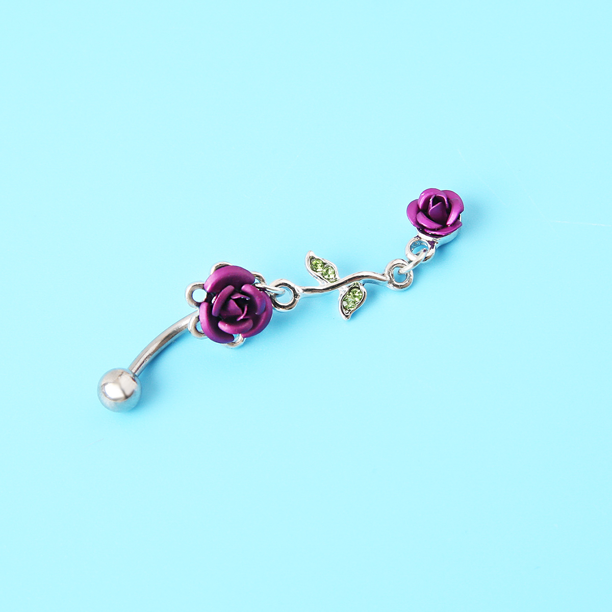 Simple Style Rose Alloy Inlay Rhinestones Belly Ring 1 Piece