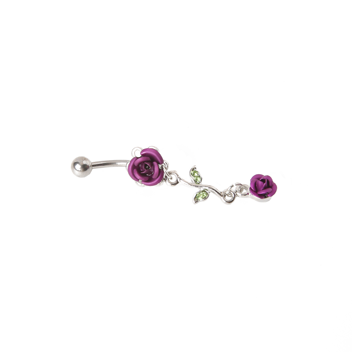 Simple Style Rose Alloy Inlay Rhinestones Belly Ring 1 Piece