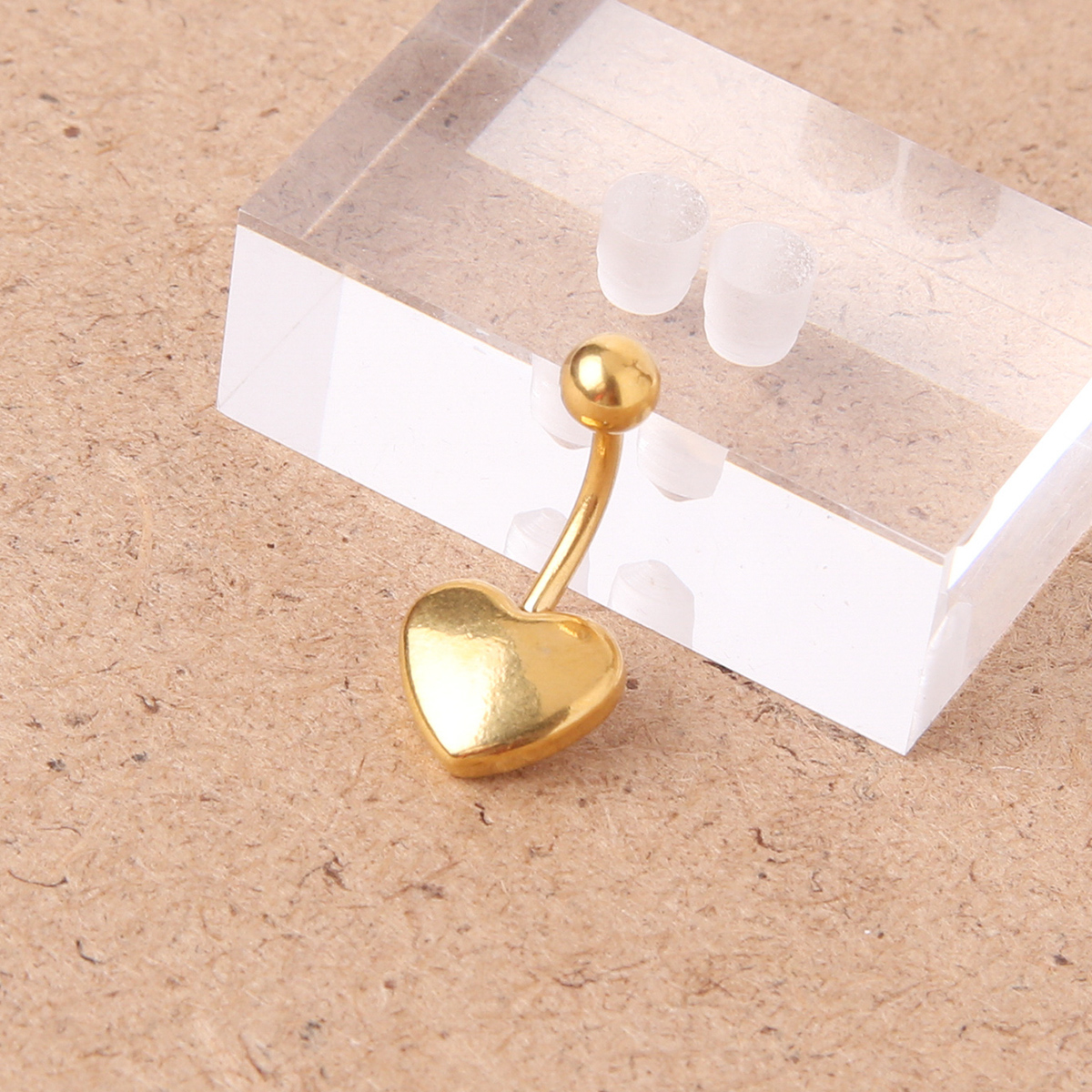 Simple Style Heart Shape Alloy Plating Belly Ring 1 Piece