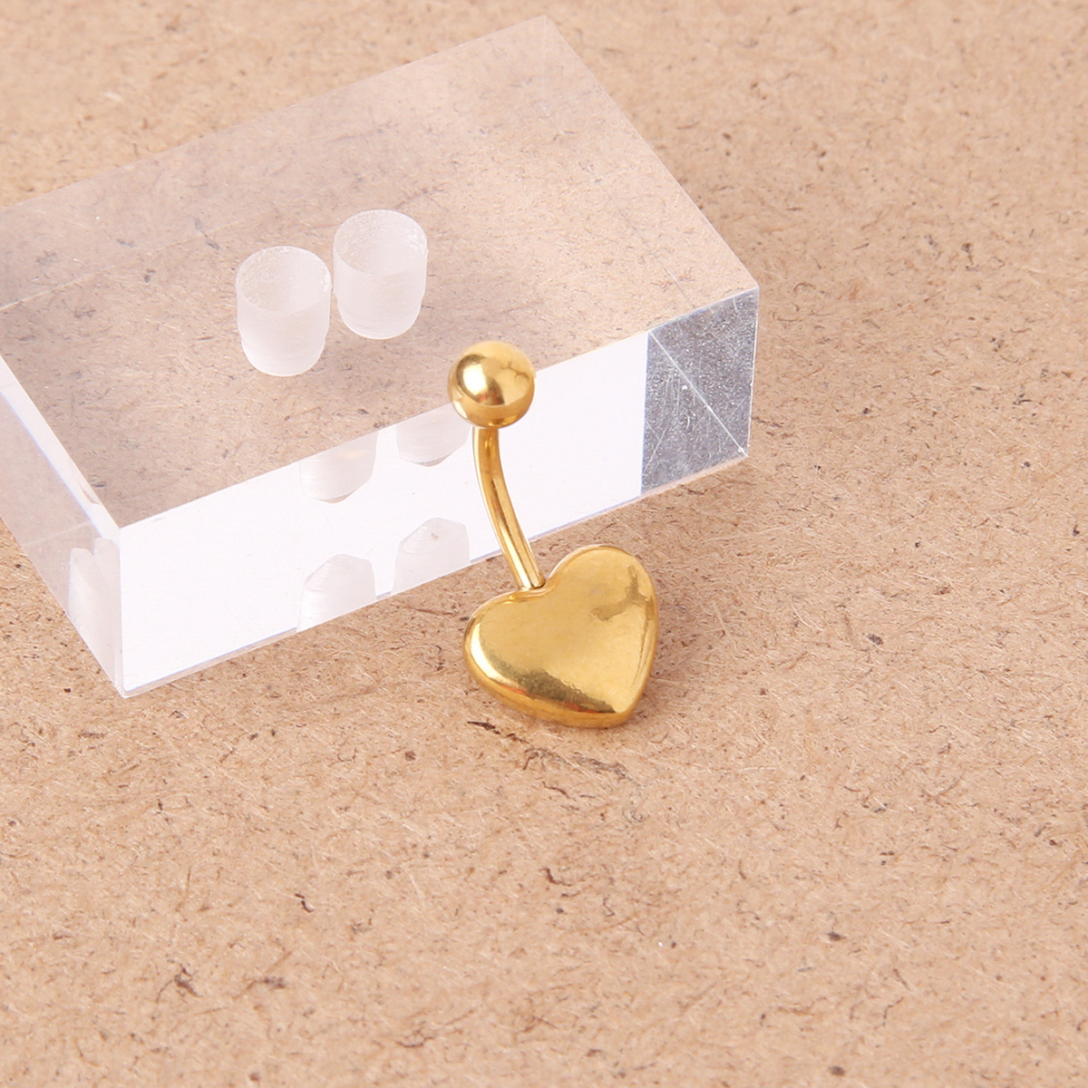 Simple Style Heart Shape Alloy Plating Belly Ring 1 Piece