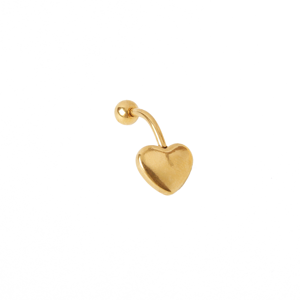 Simple Style Heart Shape Alloy Plating Belly Ring 1 Piece