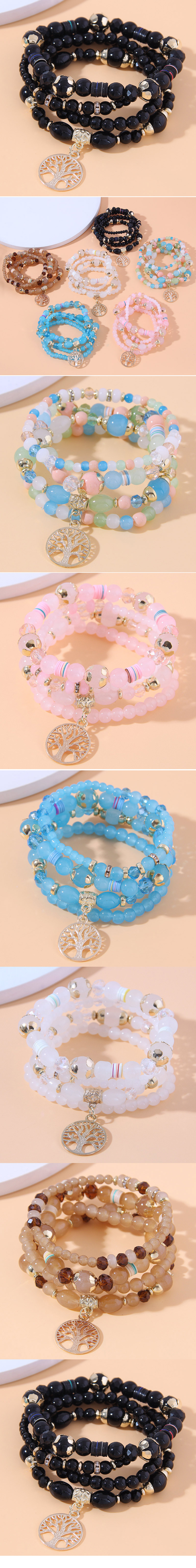 1 Piece Elegant Tree Alloy glass Beaded Womenu0027S Bracelets