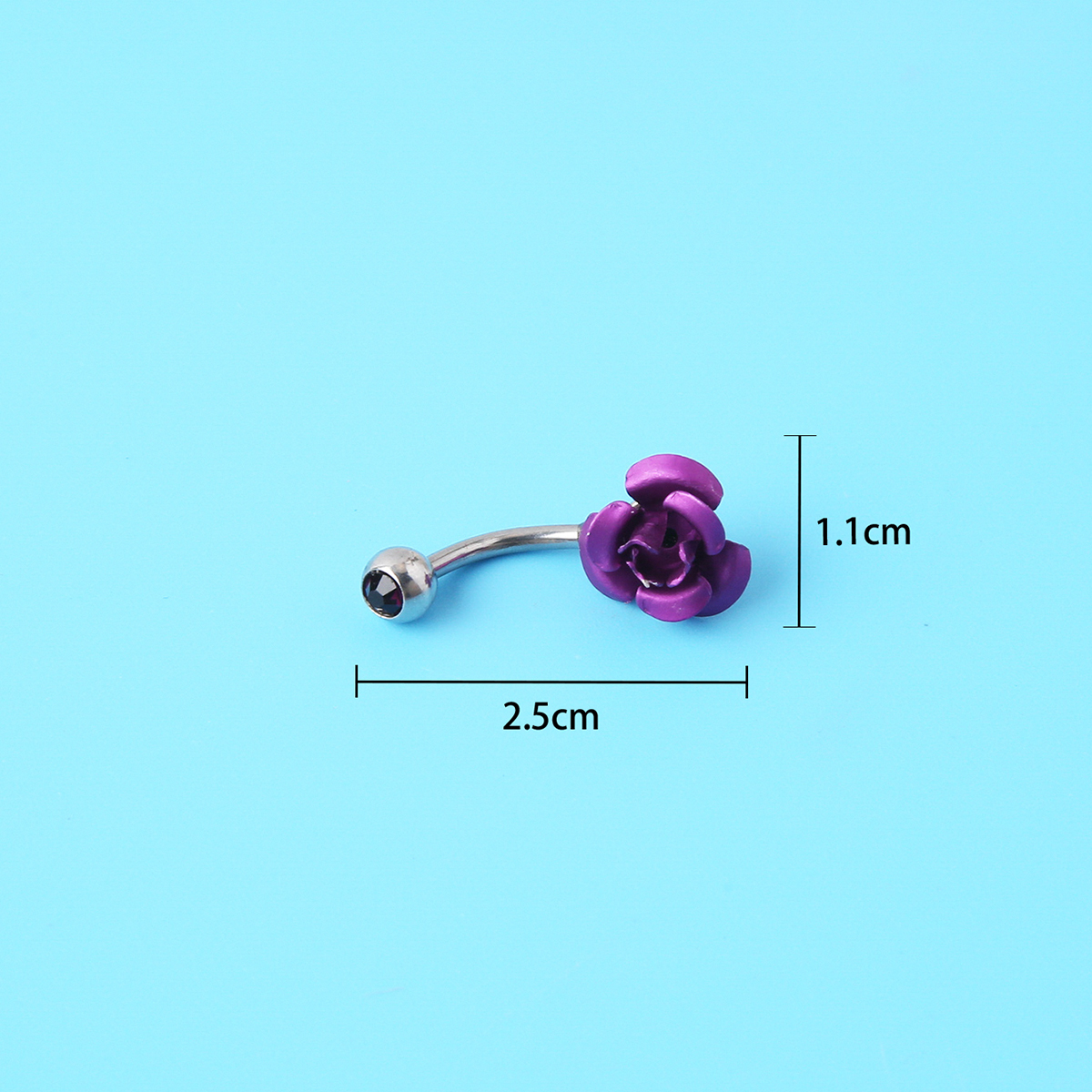 Fashion Flower Stainless Steel Belly Ring 1 Piece