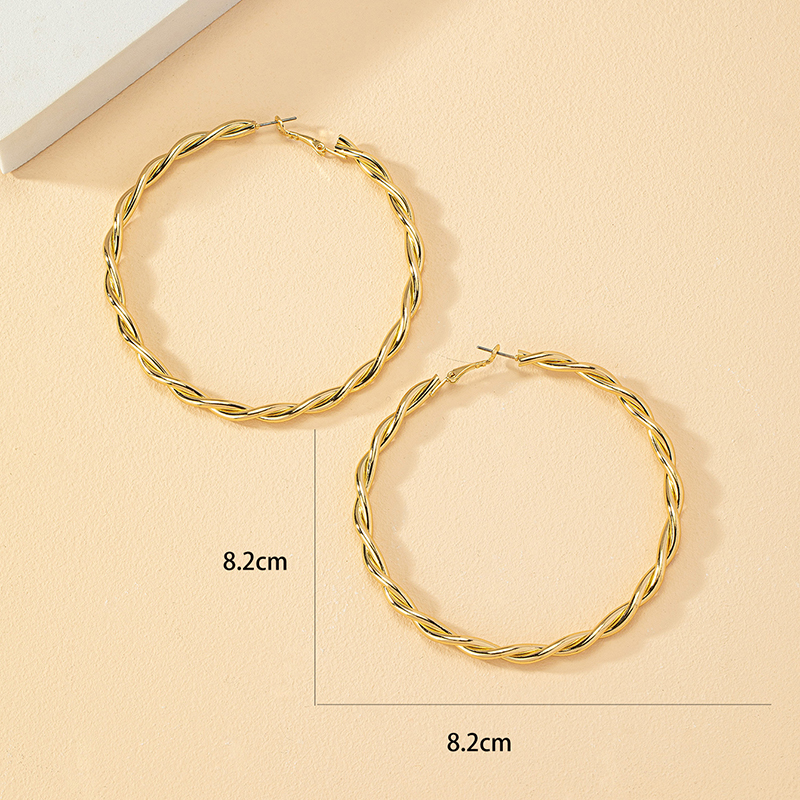 1 Pair Fashion Solid Color Twist Alloy Plating Womenu0027S Hoop Earrings