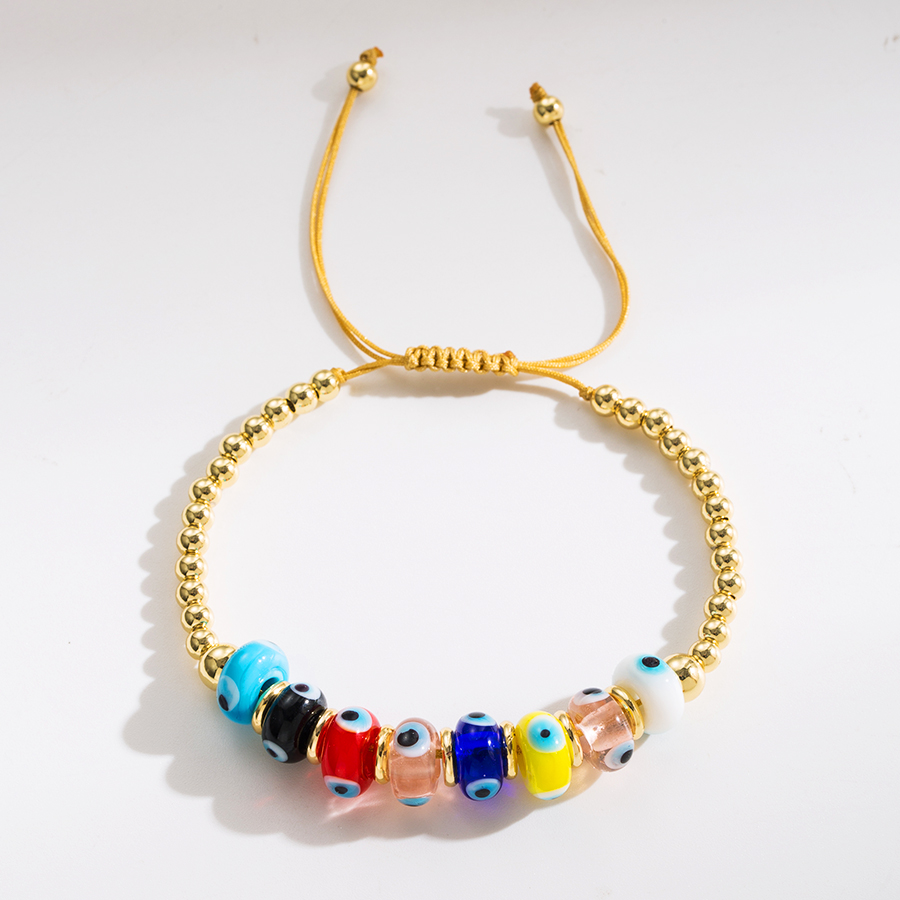 Fashion Devilu0027S Eye Copper Enamel Artificial Pearls Bracelets 1 Piece
