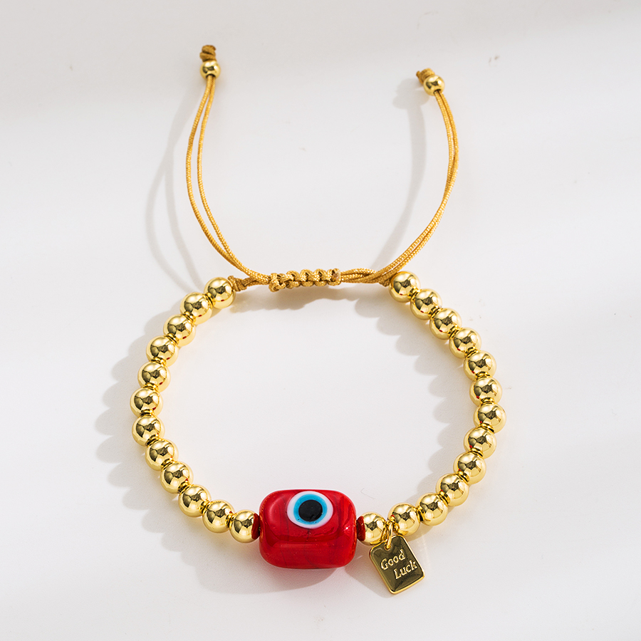 Classic Style Devilu0027S Eye rope Copper Beaded Enamel Bracelets 1 Piece