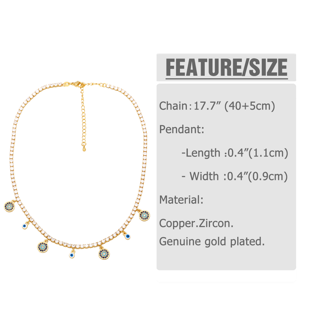 Fashion Devilu0027S Eye Copper Patchwork Plating Zircon Choker 1 Piece