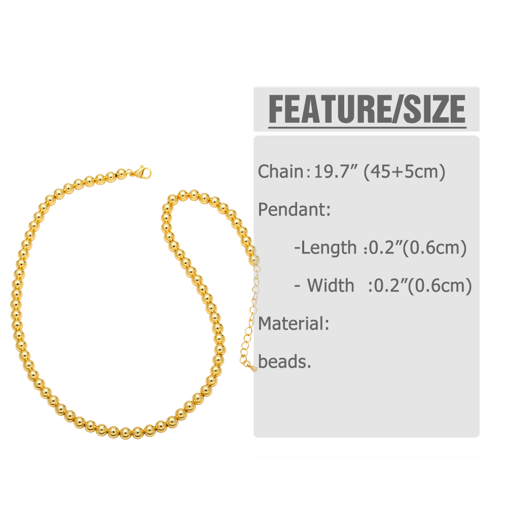 Hip-Hop Round Copper Plating Necklace 1 Piece
