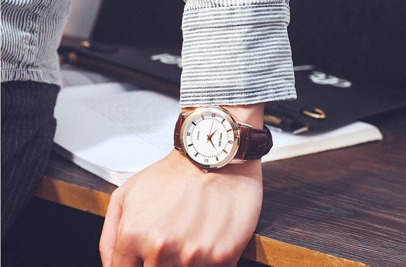 Casual Letter Solid Color Buckle Quartz Menu0027s Watches