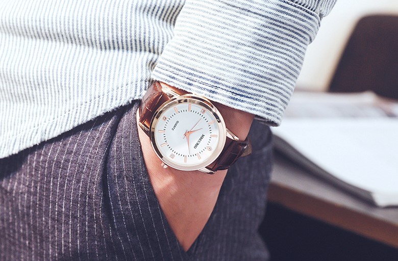Casual Letter Solid Color Buckle Quartz Menu0027s Watches