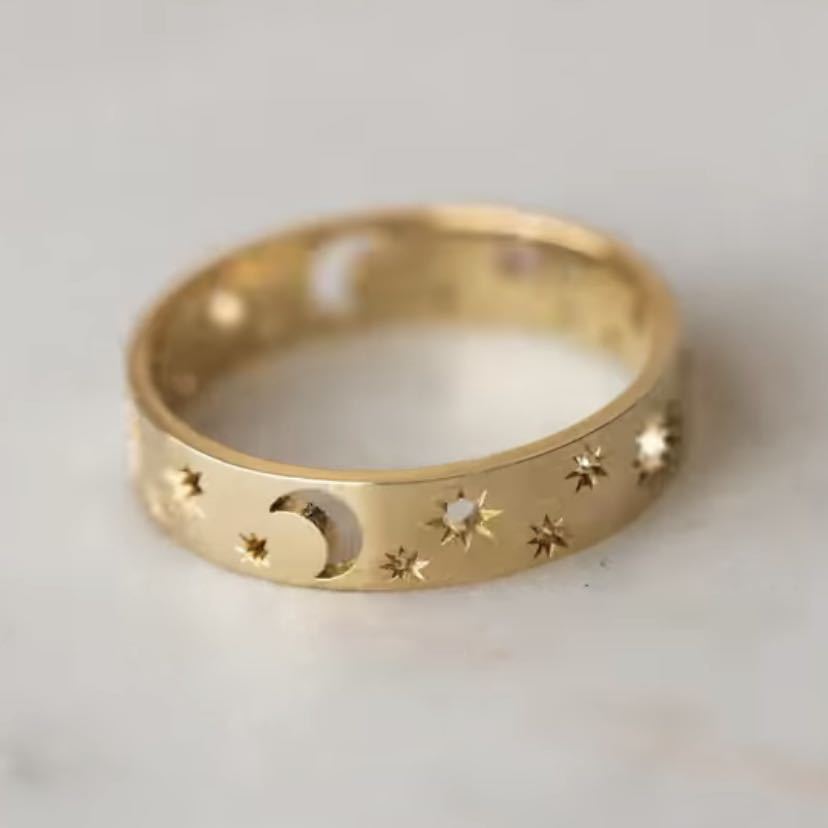 1 Piece Fashion Star Moon Alloy Plating Hollow Out Unisex Rings