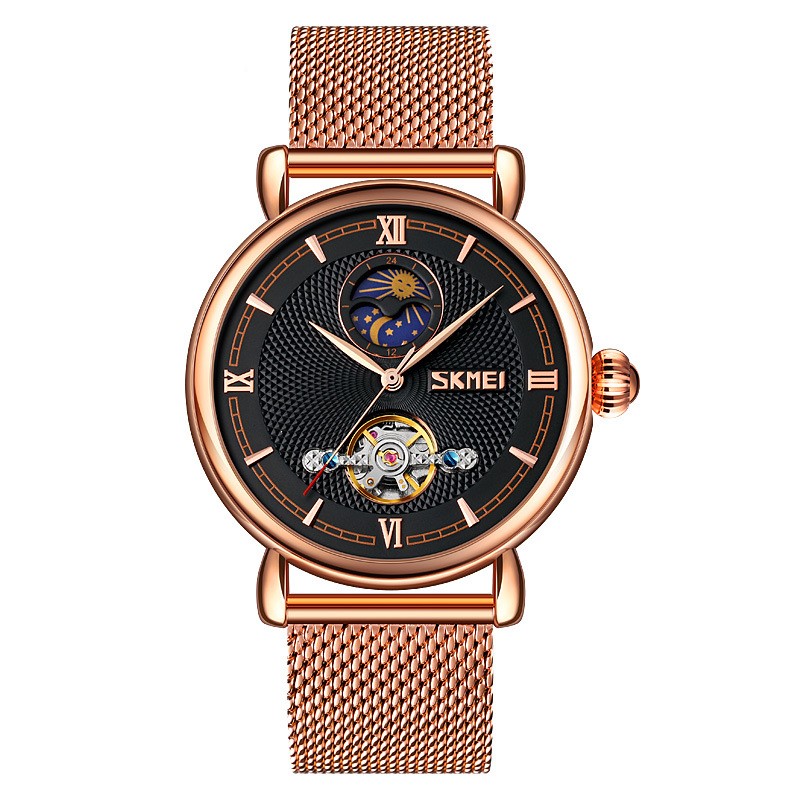 Fashion Color Block Single Folding Buckle Mechanical Menu0027s Watches