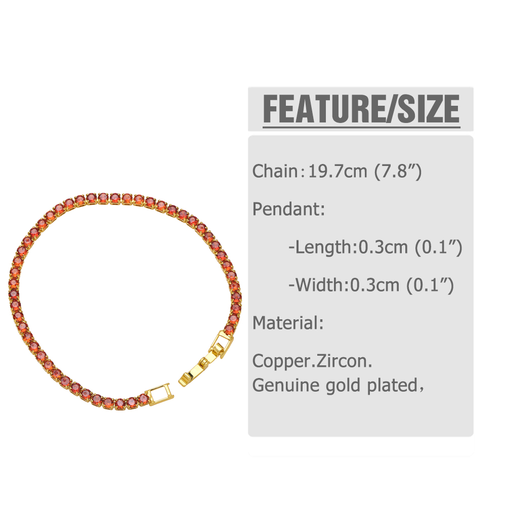 Simple Style Geometric Copper Plating Zircon Bracelets 1 Piece