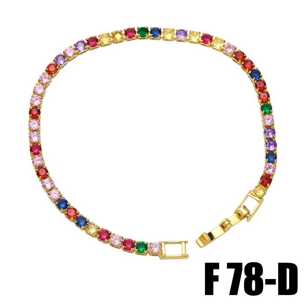 Simple Style Geometric Copper Plating Zircon Bracelets 1 Piece