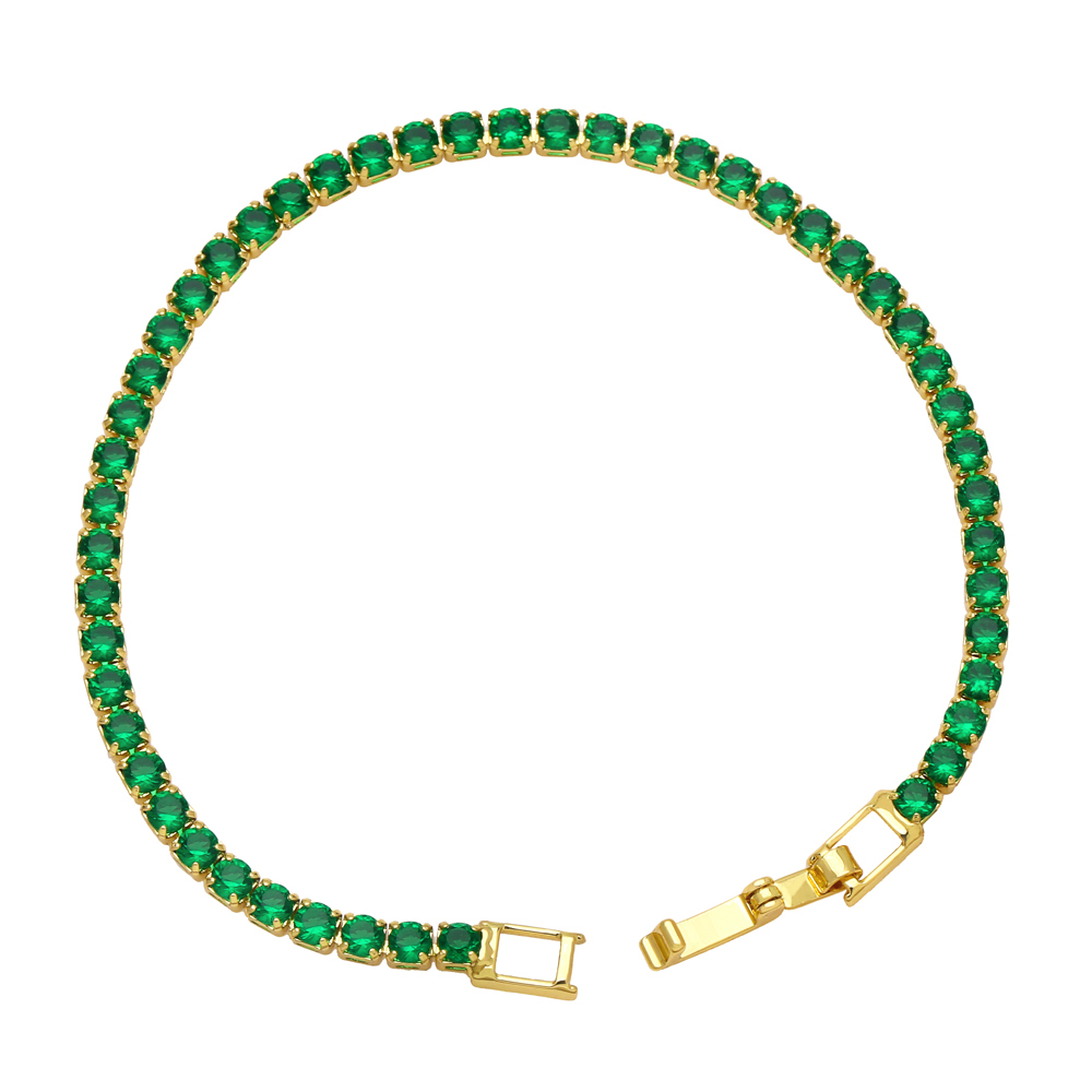 Simple Style Geometric Copper Plating Zircon Bracelets 1 Piece