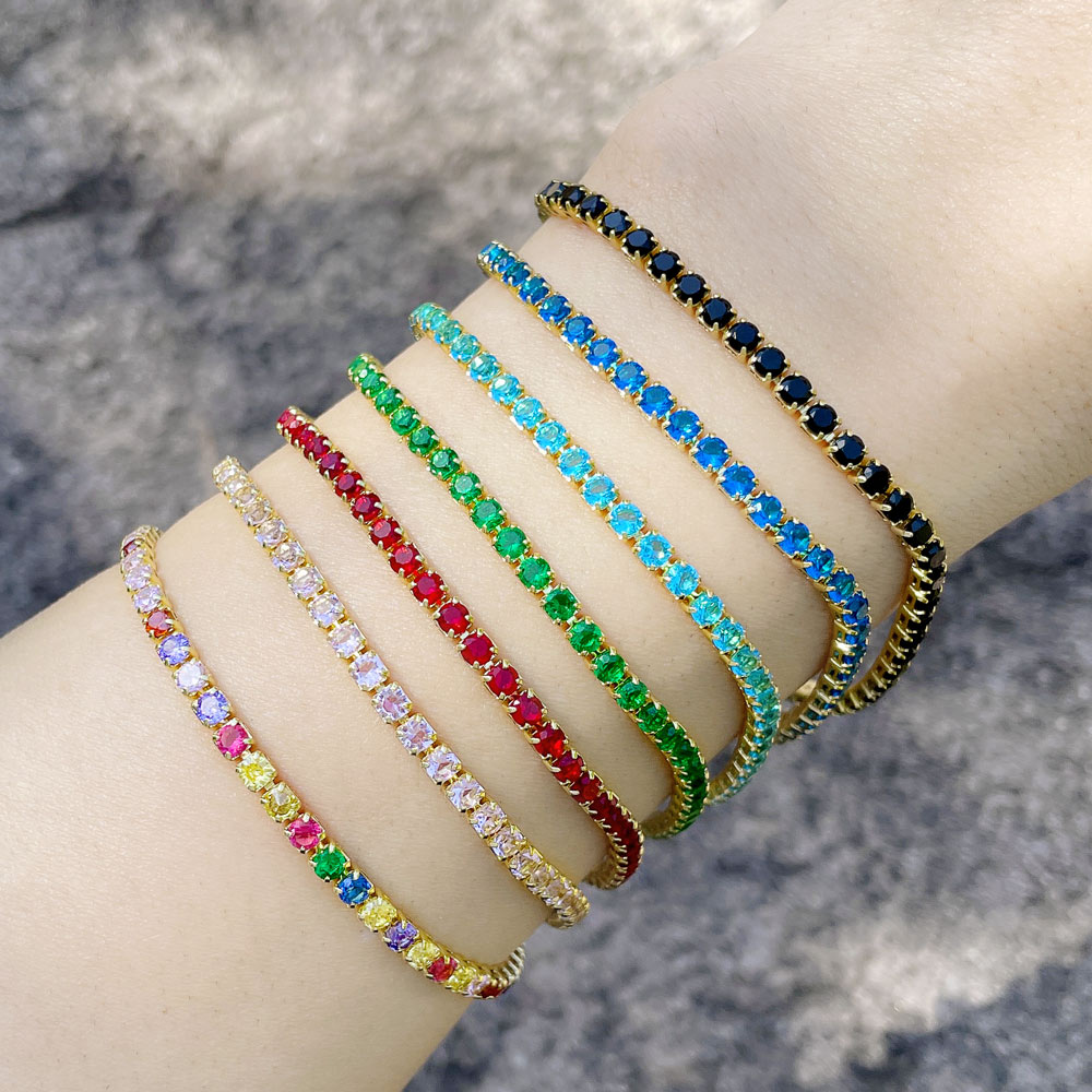 Simple Style Geometric Copper Plating Zircon Bracelets 1 Piece