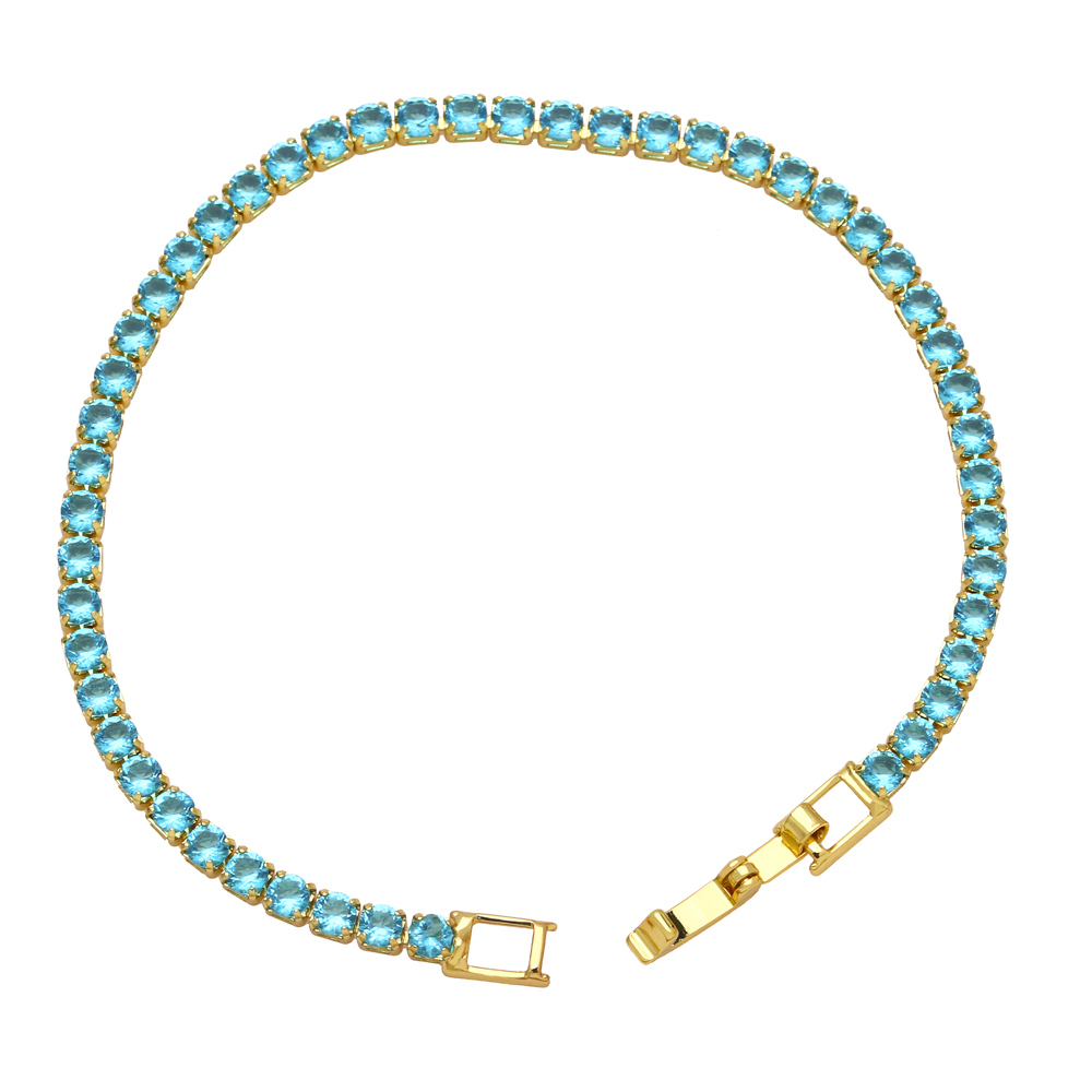 Simple Style Geometric Copper Plating Zircon Bracelets 1 Piece