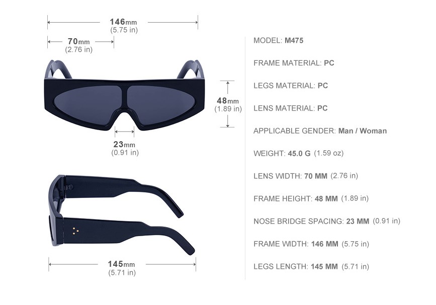 Punk Pc Cat Eye Full Frame Menu0027s Sunglasses