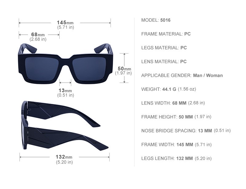 Fashion Pc Square Full Frame Menu0027s Sunglasses