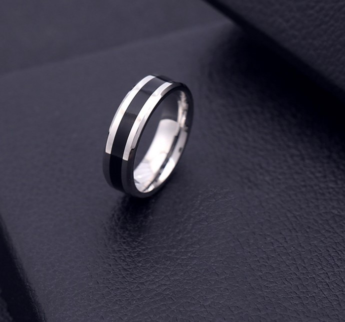 Fashion Geometric Stainless Steel Epoxy Rings 1 Piece