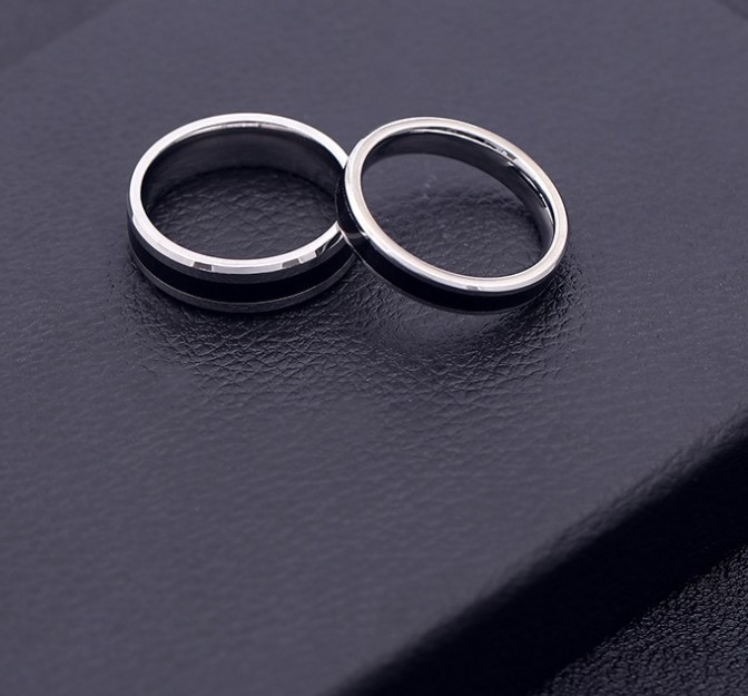 Fashion Geometric Stainless Steel Epoxy Rings 1 Piece