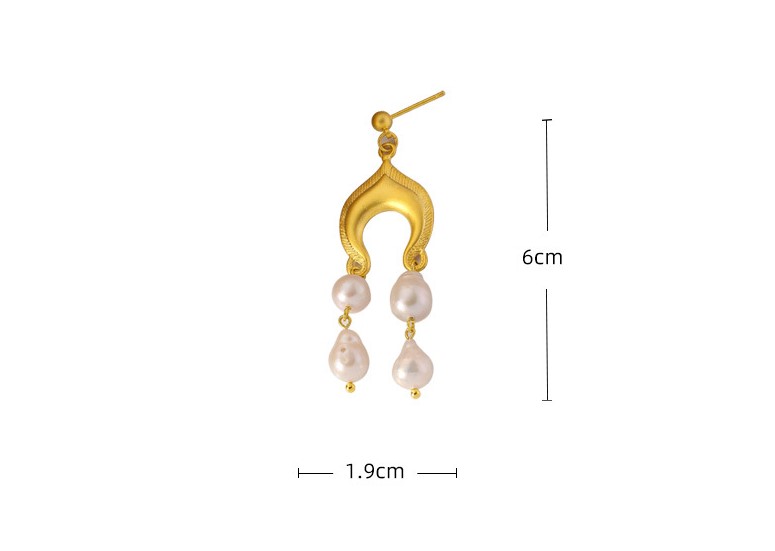 Simple Style Geometric Pearl Copper Plating Drop Earrings 1 Pair