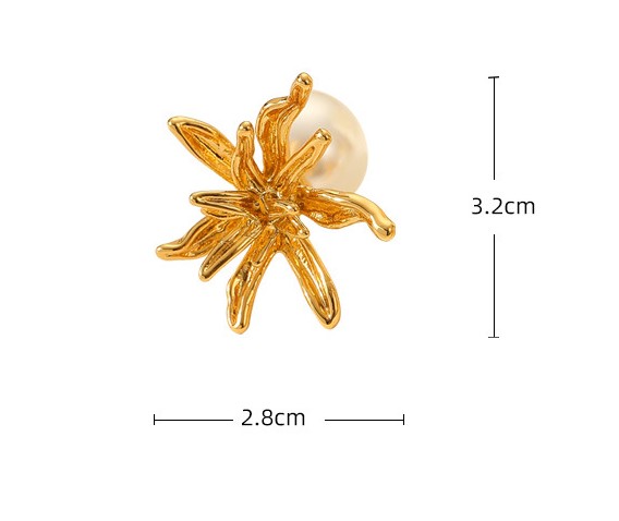 Fashion Flower Copper Plating Ear Studs 1 Pair