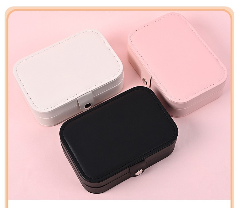 1 Piece Simple Style Solid Color Pu Leather Jewelry Boxes