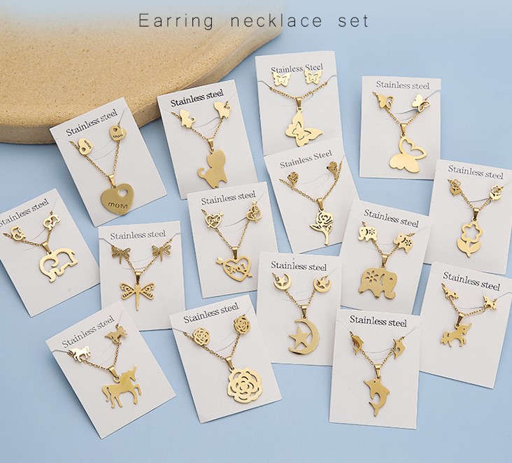 1 Piece Simple Style Star Cat Butterfly Stainless Steel Womenu0027S Jewelry Set