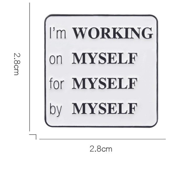 Fashion Letter Square Alloy Stoving Varnish Unisex Brooches