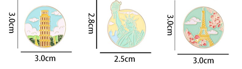 Original Design Building Alloy Plating Unisex Brooches