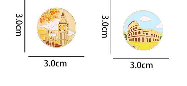 Original Design Building Alloy Plating Unisex Brooches
