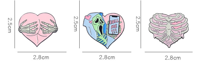 Fashion Heart Shape Alloy Plating Unisex Brooches