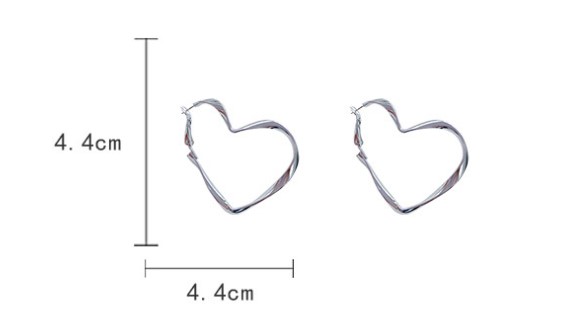 1 Pair INS Style Heart Shape Alloy Plating Womenu0027S Hoop Earrings