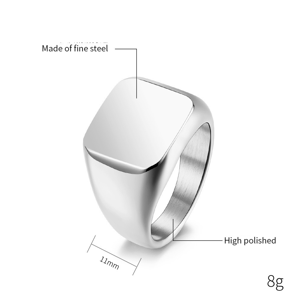 Fashion Solid Color Stainless Steel Polishing Rings 1 Piece