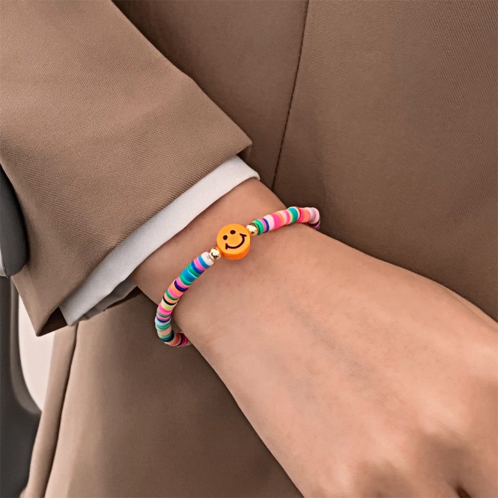 1 Piece Ethnic Style Smiley Face Polymer clay Braid Womenu0027S Bracelets