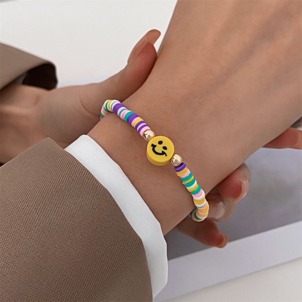 1 Piece Ethnic Style Smiley Face Polymer clay Braid Womenu0027S Bracelets