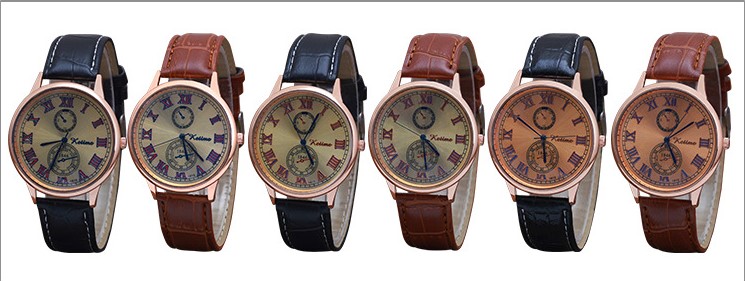 Retro Solid Color Buckle Quartz Menu0027s Watches