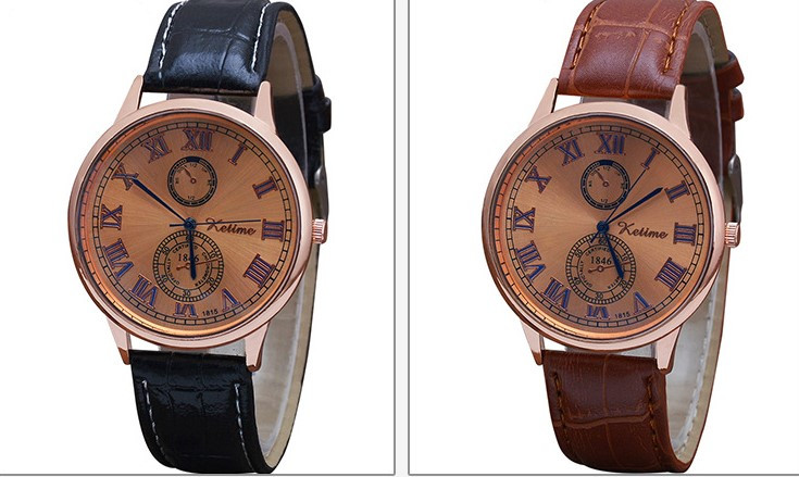 Retro Solid Color Buckle Quartz Menu0027s Watches