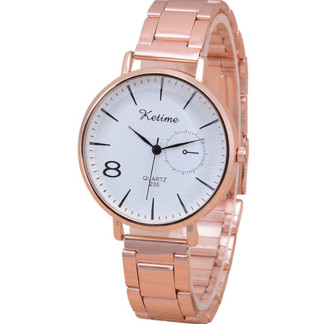 Casual Solid Color Single Folding Buckle Quartz Womenu0027s Watches
