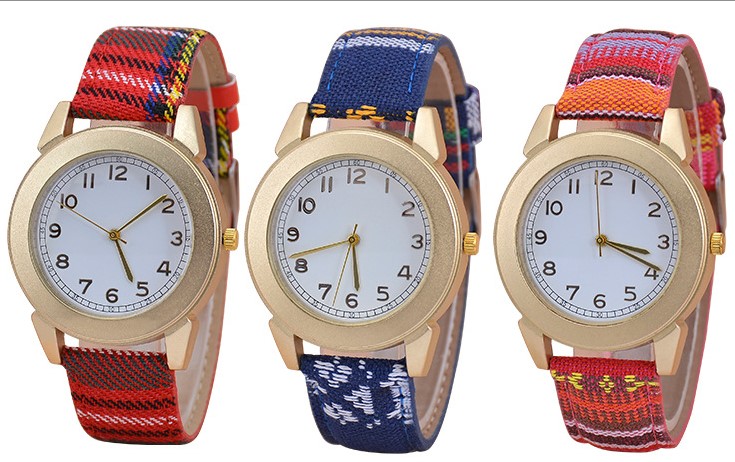 Fashion Color Block Buckle Quartz Womenu0027s Watches