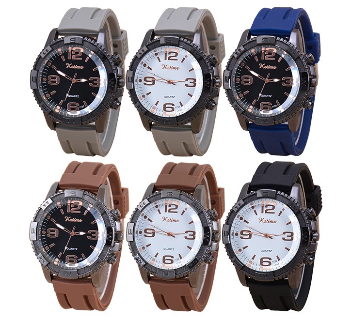 Sports Solid Color Buckle Quartz Menu0027s Watches