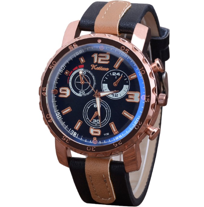 Casual Fashion Color Block Buckle Quartz Menu0027s Watches