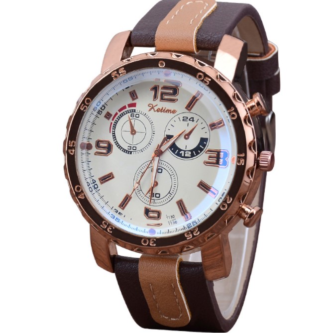 Casual Fashion Color Block Buckle Quartz Menu0027s Watches